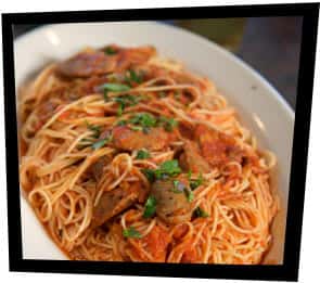 Vermicelli Alla Arrabbiata (Picture Shown with Sausage)