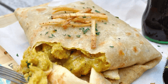 Caribbean Style Curry Goat Roti (NO SIDES)