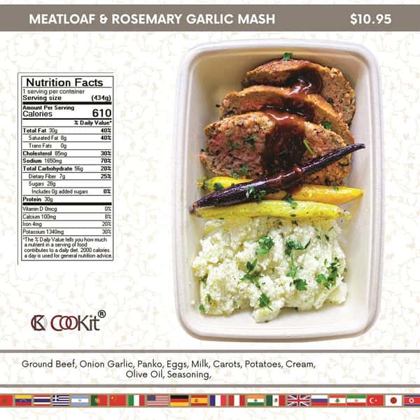 Meatloaf & Rosemary Garlic Mashed Potatoes