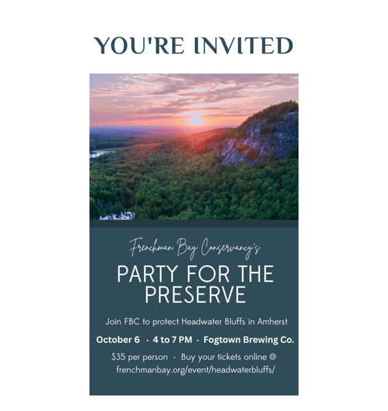 Fundraising event for frenchman bay conservancy