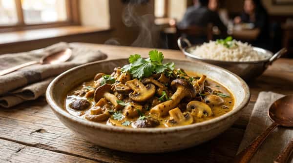 mushroom curry dish