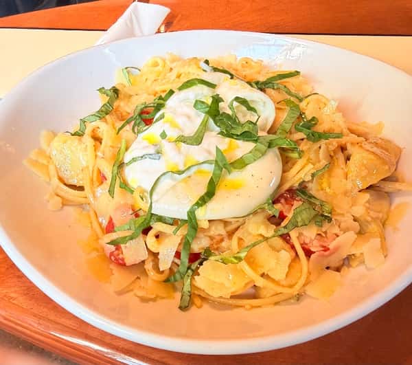 Lemon Linguine with Burrata