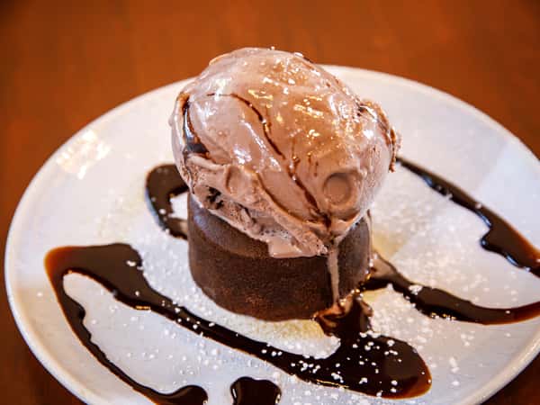 Chocolate Molten Lava Cake with Scoop of Choc Ice Cream **GF