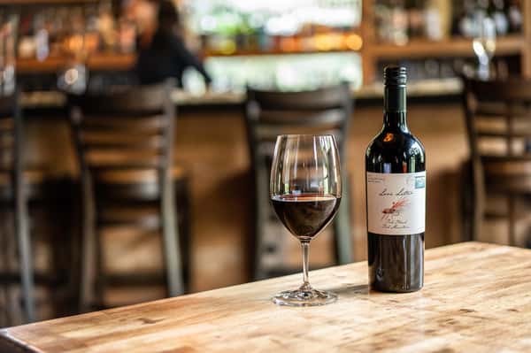white wine and dish
