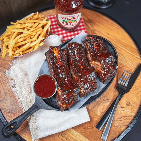 Beef Ribs (3) with 1 Side