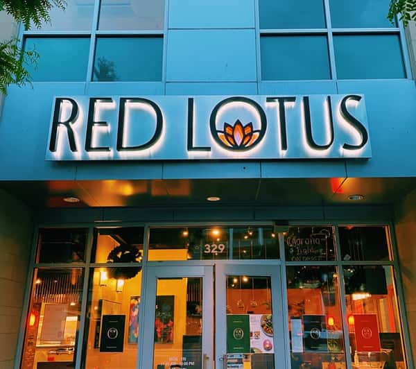 Entrance of the Red Lotus Bistro restaurant