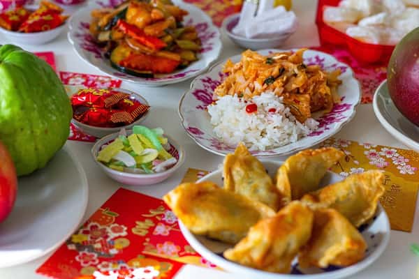 A variety of Asian dishes