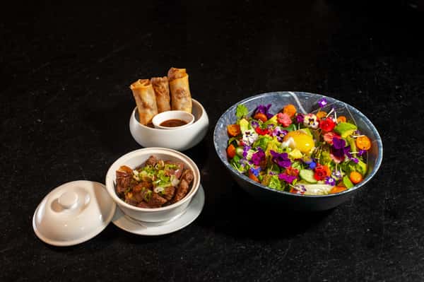 Early Girl Menu Combo - Shaking Beef Salad and Duck Egg Rolls
