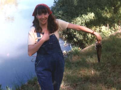 Woman holding fish