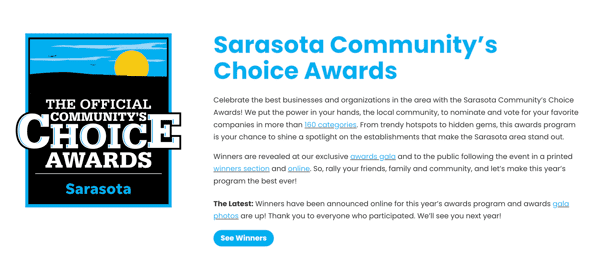 2024 Sarasota Community's Choice Awards Winners