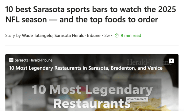 10 best Sarasota sports bars to watch the 2025 NFL season — and the top foods to order