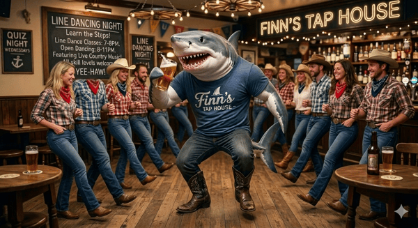 line dancing shark