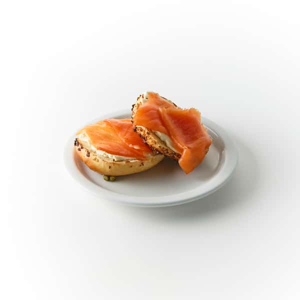Plain bagel with cream cheese and Lox Plate