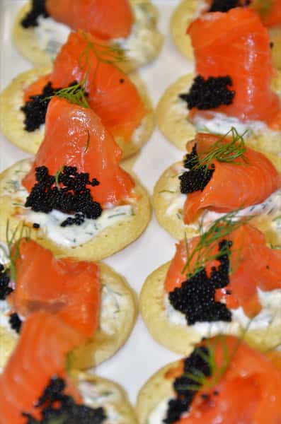 Smoked Salmon Canapes with Caviar