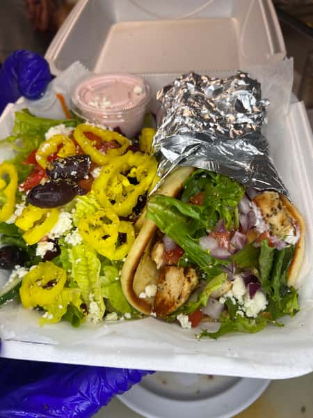 Chicken Gyro And Greek Salad
