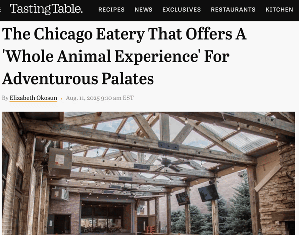 Tasting Table, 2025 - Whole Animal Experience at Frontier