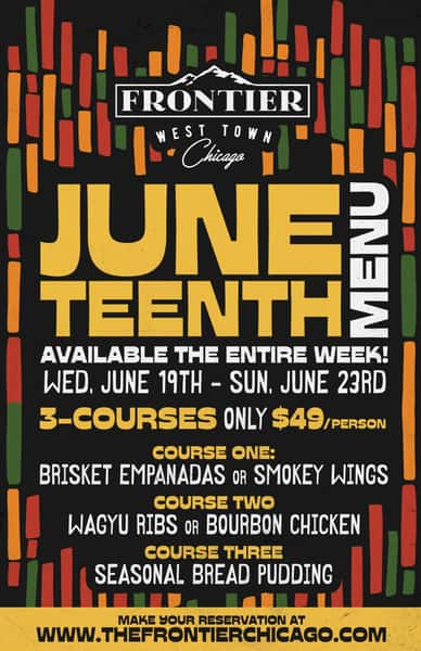 Juneteenth Coursed Menu - Frontier | Noble Square, Chicago, IL | Gastro ...