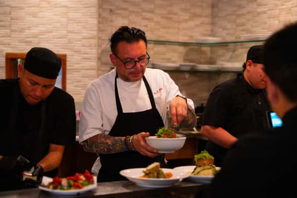 Chef preparing a dish