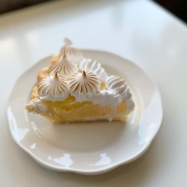 Lemon meringue pie slice