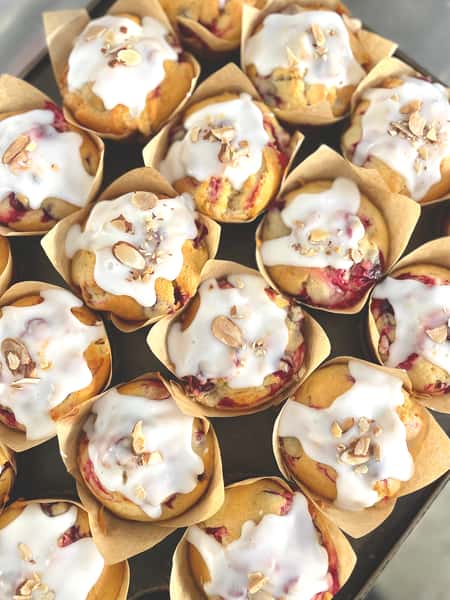 Raspberry Almond muffins