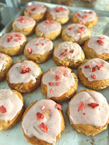 Persian rose pistachio and honey scone