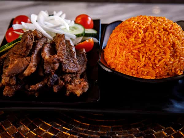 Beef Suya with Jollof (Meal)