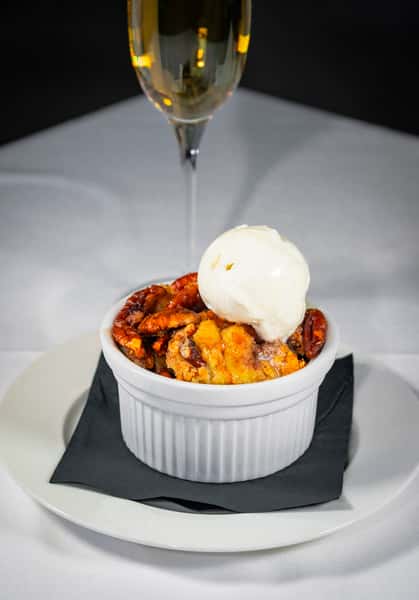 Bourbon Pecan Bread Pudding with Ice Cream