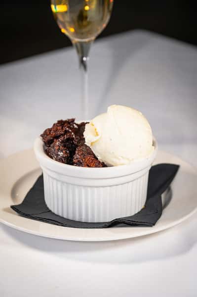 Chocolate Cobbler with Ice Cream