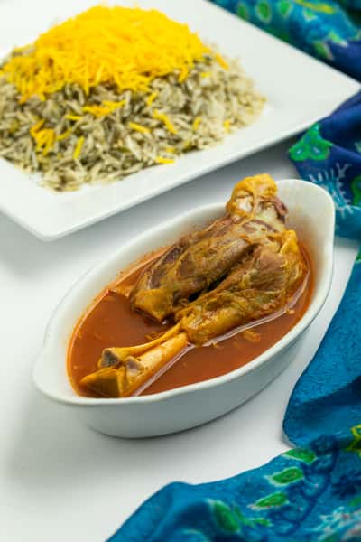 Baghali polo with Lamb Shank