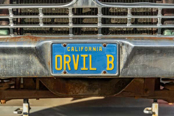 "Orvil B" License tag of truck