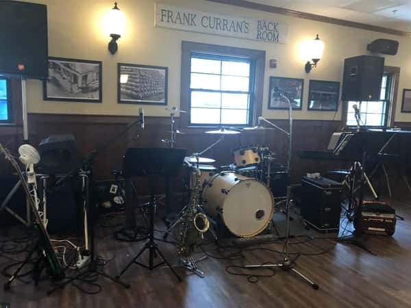 live band setup in the dining area