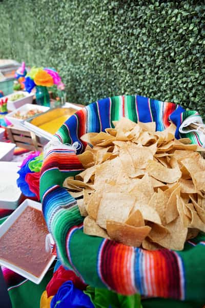 Chips and salsa appetizers for catering packages
