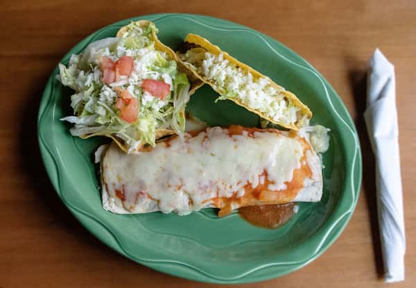 2. Beef taco, beef burrito and chalupa
