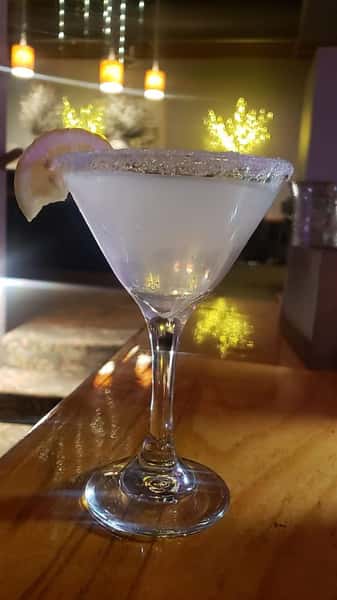 martini with a lemon