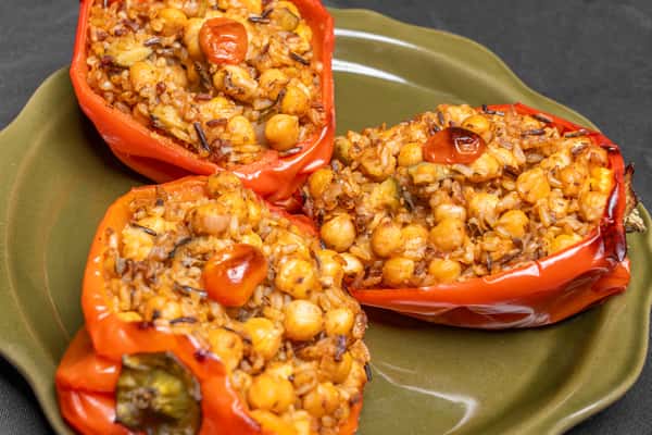 Wild Rice Stuffed Bell Pepper