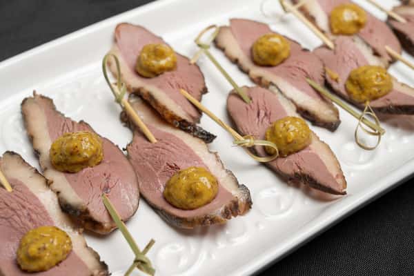 Smoked Duck Ham Skewers