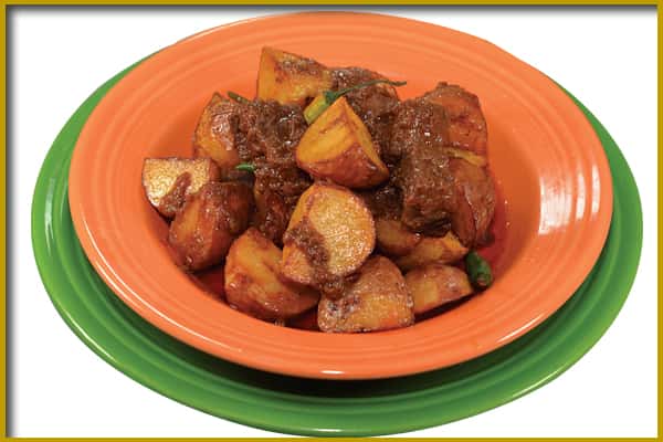 roasted potatoes and beef