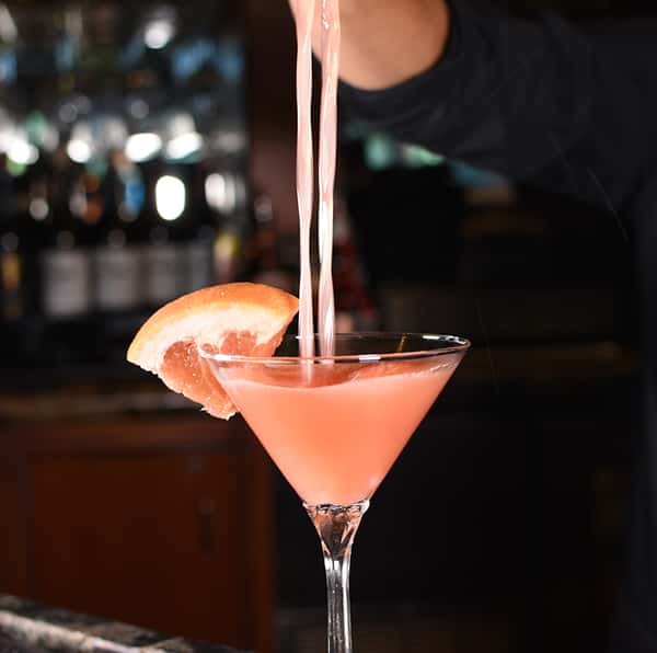 Ruby Red Citrus Martini Drink Menu Enzo's Rancho Mirage Italian Restaurant in Rancho