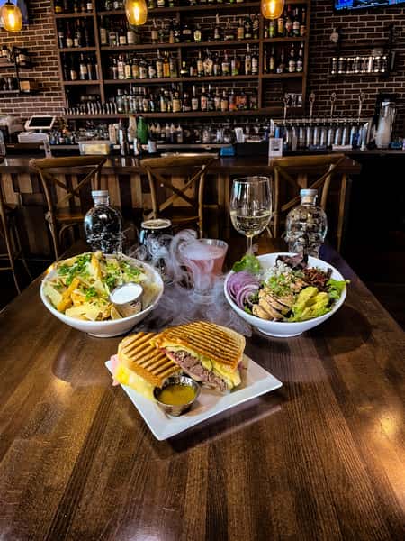 interior with salads and drinks