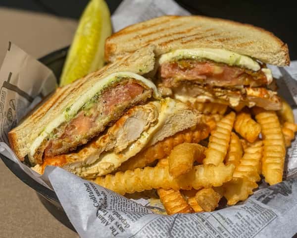 Fried Tomato Caprese Sandwich
