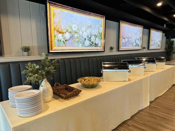 Catered food on display