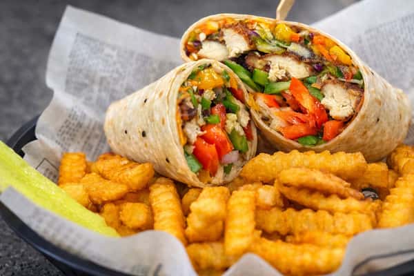 Coconut Chicken & Peach Wrap