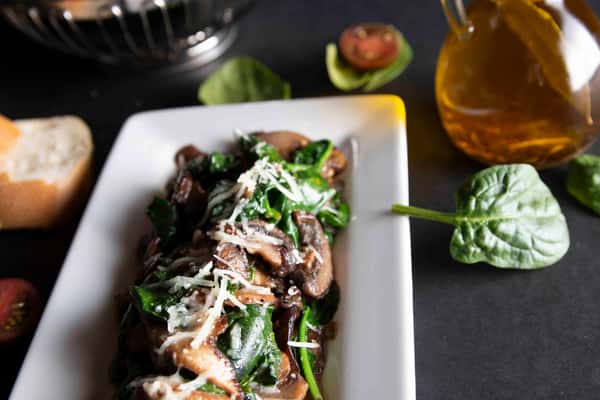 mushrooms. andspinach