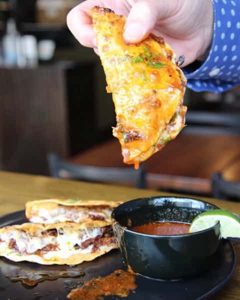 Have you tried our delicious Quesabirria tacos?  Three quesabirria tacos with melted bacio cheese, cilantro and onions. Served with a side of beef consome' for dipping. 🌮🤤🥳
.
.
.
.
#birria #tacos #littletoncolorado #quesabirria #denverfoodie