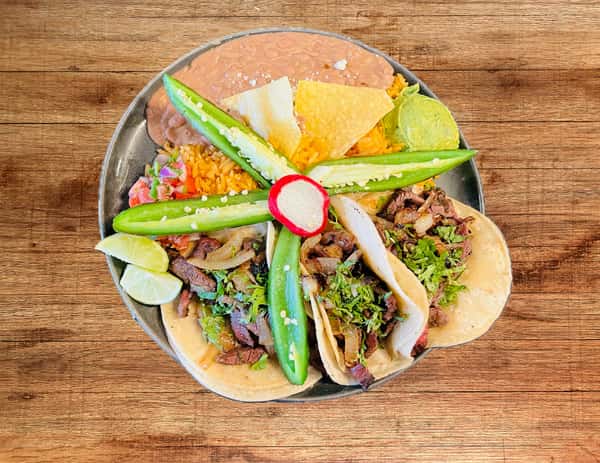 3-Arrachera Tacos