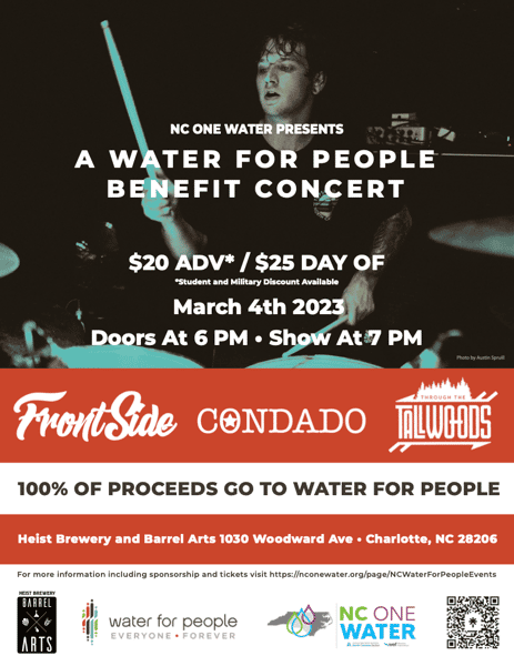 NC ONE WATER PRESENTS: A WATER FOR PEOPLE BENEFIT CONCERT - Heist Brewery