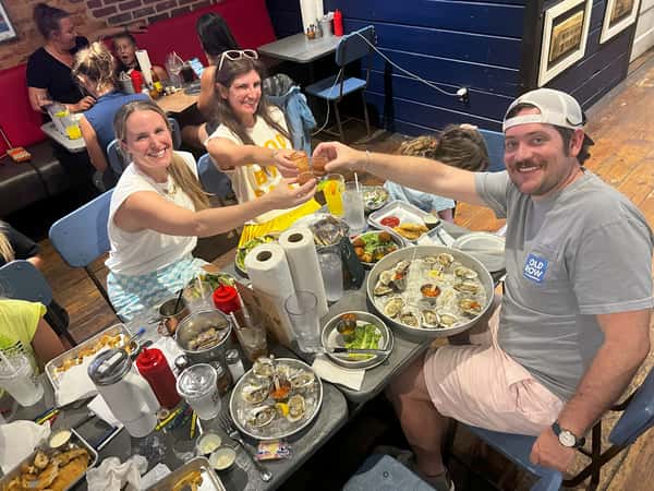 Cheers over dinner
