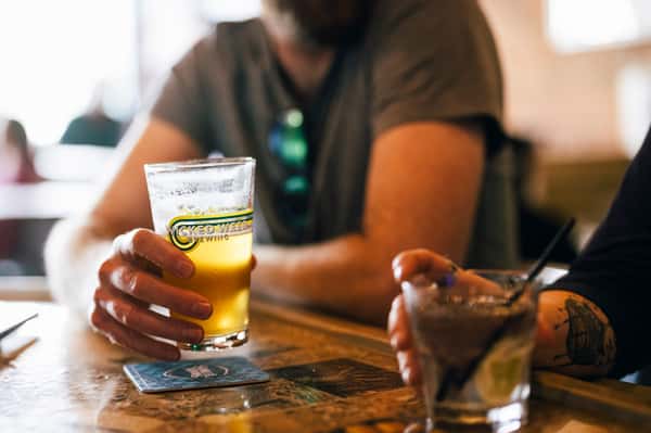 Cold refreshing beer at the bar