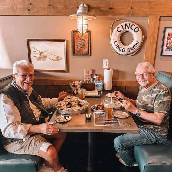 Friends having lunch at The Shack