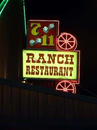 711 Ranch Restaurant sign located on top of the restaurant